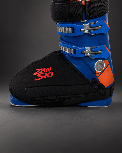 ZAN SKI boot cover on a ski boot, side view